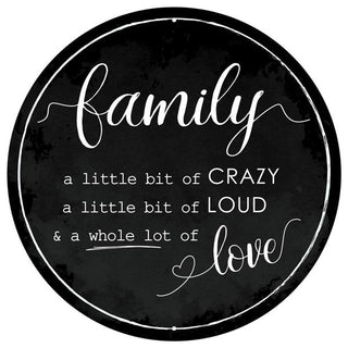 WREATH SIGN | 12"DIA | CRAZY/LOUD/LOVE FAMILY | WELCOME | EVERYDAY | MD0700