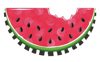 WREATH SIGN | 12"LX6.25"H EMBOSS POLKA DOT WATERMELON | PINK/BLACK/WHITE/GREEN | MD0709