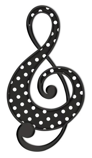 WREATH SIGN | 16"H | METAL SIGN | POLKA DOT TREBLE CLEF | EMBOSSED | MD0759