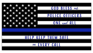 WREATH SIGN | 12"DIA | GOD BLESS THE POLICE| EVERYDAY | ACCESSORIES | MD0788