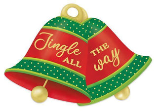 WREATH SIGN | 12"L X 8.3"H METAL | JINGLE ALL WAY SIGN | WINTER | CHRISTMAS | GOLD/RED/EMERALD/LIME | EMBOSSED | MD1019