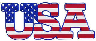 WREATH SIGN | 13.5"LX6"H | EMBOSSED METAL SIGN | USA | STARS/STRIPES | ROYAL BLUE/RED/WHITE | MD1050