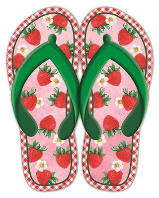 WREATH SIGN | 12.75"HX10"L METAL FLIP FLOPS SIGN | RED/PNK/GRN/LIME/BLK | MD1093 | EMBOSSED