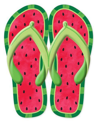 WREATH SIGN | 12.75"HX10"L METAL FLIP FLOPS SIGN | RED/PNK/GRN/LIME/BLK | MD1095 | EMBOSSED