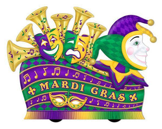 WREATH SIGN | 15"Wx11.7"H MARDI GRAS FLOAT SHAPE SIGN | EMBOSSED | MD1108