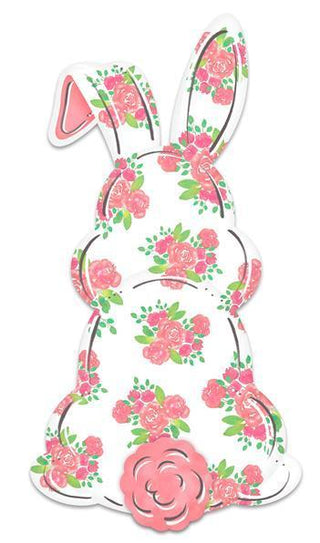 WREATH SIGN | 15"LX7.9"H | METAL SIGN | BUNNY SILHOUETTE | EASTER | EMBOSSED | MD1124