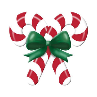 WREATH SIGN | 13"L X 12"H METAL | CANDY CANE | WINTER | CHRISTMAS | WHITE/RED/EMERALD | EBOSSED | MD136594