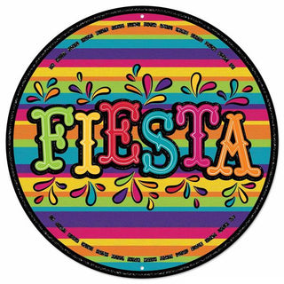 WREATH SIGN | 12"DIA METAL/GLITTER FIESTA SIGN | MD1506