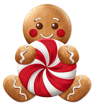 WREATH SIGN | 12"H x 10.77"L | EMBOSSED METAL SIGN | GINGERBREAD/CANDY SIGN | MD176930