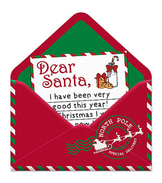 WREATH SIGN | 11.25"H x 10"L Dear Santa Open Envelope | Red/Emerald/Wht/Blck/Brwn | MD177083