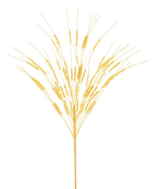 WREATH ACCENT | 22"L GLITTER/MINI BEAD/CATTAIL SPRAY | IRIDESCENT YELLOW | MN053229