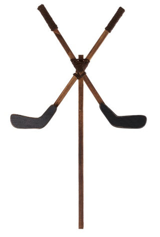 WREATH ATTACHMENT | 14.25"WOOD/JUTE | HOCKEY STICKS PICK | ACCESSORY | MN1373