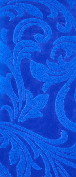 RIBBON | 2.5"X10YD | LEAF FILIGREE | ROYAL BLUE | NR100625