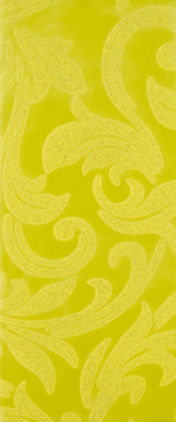 RIBBON | 2.5"X10YD | LEAF FILIGREE | YELLOW | NR100629