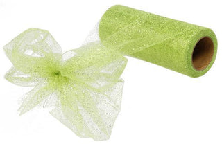 GLITTER TULLE | 6" X 25YD | LIME GREEN | SUPPLIES | RC127749