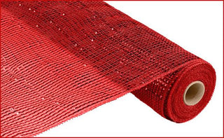 DECOMESH | 21"X10YD | DELUXE | WIDE FOIL | RED/RED FOIL | MESH | RE104124