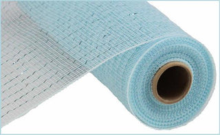 DECOMESH | 10" X 10YD | METALLIC | LIGHT BLUE | LIGHT BLUE FOIL | MESH | RE130114