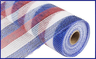 DECOMESH | 10"X10YD | RED/WHITE/BLUE |WITH FOIL | PATRIOTIC | USA | MESH | RE1332H3