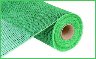 DECOMESH | 10"X10YD | DELUXE WIDE FOIL | LIME GREEN W/LIME GREEN FOIL | MESH RE134150