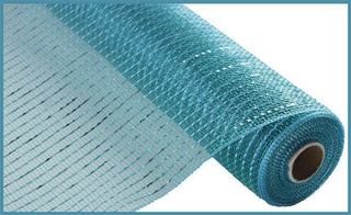 DECOMESH | 10"X10YD | WIDE FOIL | TEAL W/TURQUOISE FOIL | MESH | RE136660