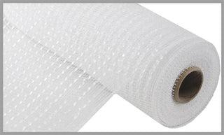 DECOMESH | 10" X 10 YD | WIDE FOIL | WHITE W/ WHITE FOIL | MESH | RE1366R1