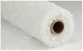 DECOMESH | 10"X10YD SNOWDRIFT/PP MESH | WHITE/WHITE | RE550227