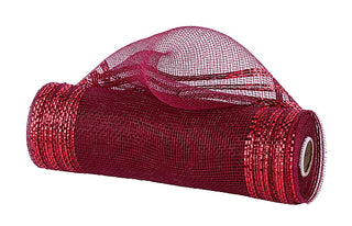 DECOMESH | 10" x 10yd | BURGUNDY/RED MET. FOIL | WIDE BORDER MESH | RE850261