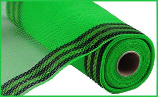 DECOMESH | 10" x 10yd | BLACK/LIME | FOIL | BORDER STRIPE MESH | RE8503F5