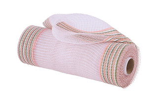 DECOMESH | 10" x 10yd | BLUSH/WHITE/SAGE/NATURAL BORDER MESH | RE85063H