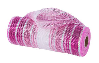 DECOMESH | 10" x 10yd | DELUXE FOIL OMBRE MESH | HOT PINK/PINK/WHITE/IRID | RE8609CW