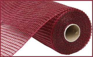 DECOMESH | 10" X 10 YD | HORIZONTAL WIDE STRIPE | BURGUNDY | MESH | RE890005