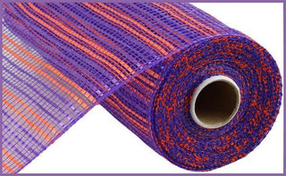 DECOMESH | 10.5"X10YD | HORIZONTAL WIDE STRIPE | PURPLE/ORANGE | MESH | RE8902WC