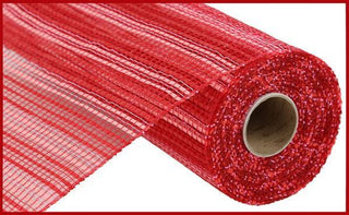 DECOMESH | 10.5"X10YD | HORIZONTAL WIDE STRIPE | RED/LIGHT PINK | MESH | RE8902WR