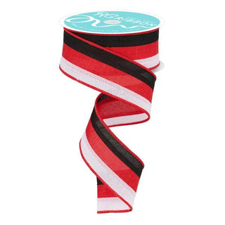 RIBBON | 1.5"X10YD 3 COLOR 3-IN-1 ROYAL BURLAP | BLACK/RED/WHITE | RG01601CM