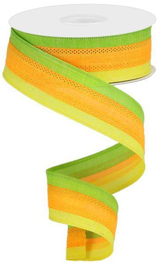 RIBBON | 1.5"X10YD 3 COLOR 3-IN-1 ROYAL BURLAP | YELLOW/ORANGE/LIME | RG01601X1