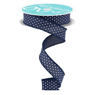 RIBBON | 7/8"X10YD RAISED SWISS DOTS ON ROYAL | NAVY BLUE/WHITE | RG0765119