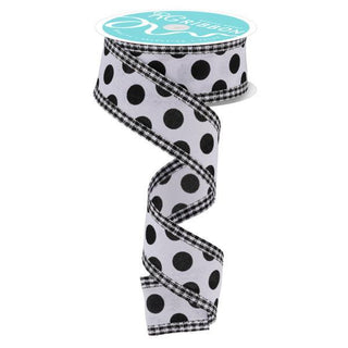 RIBBON | 1.5"X10YD MEDIUM POLKA DOT/ROYAL | WHITE/BLACK | RG0804927