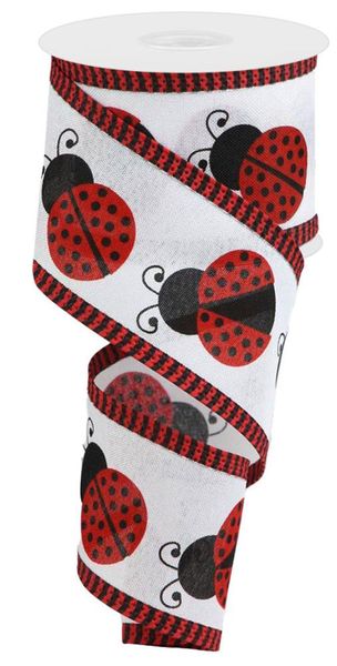 RIBBON | 2.5"X10YD | LADY BUG | ON ROYAL | RED/WHITE/BLACK | RG08822MA