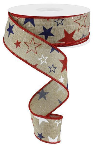 RIBBON | 1.5"X10YD STARS PRINT/ROYAL | RED/WHITE/BLUE | RG1513KY