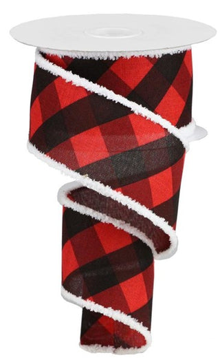 RIBBON | 2.5"X10YD BOLD CHECK W/DRIFT| RED/BLACK/GREY | RG883324