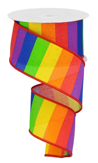 RIBBON | 2.5"X10YD | Rainbow HORIZONTAL Stripe | RGA10193A