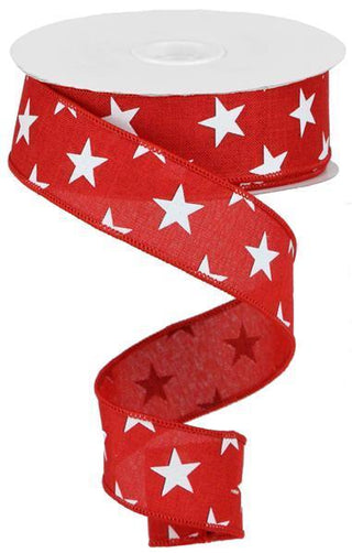 RIBBON | 1.5"X10YD | STARS | ON ROYAL | RED/WHITE | RGA111224