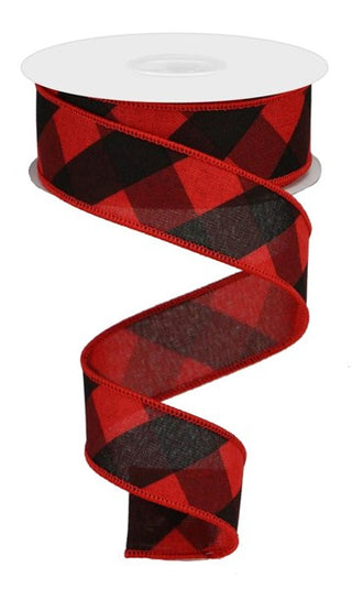 RIBBON | 1.5"X10YD | BOLD CHECK | ROYAL | RED/BLACK/GREY | RGA112824