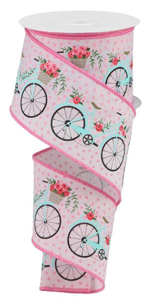 RIBBON | 2.5" X 10YD | BICYCLE/BIKE | ON ROYAL | PINK/MULTI | RGA164015