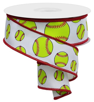 RIBBON | 1.5"X10YD | BASEBALL|  SOFTBALL | WHITE/RED/YELLOW/BLACK| RGA172127