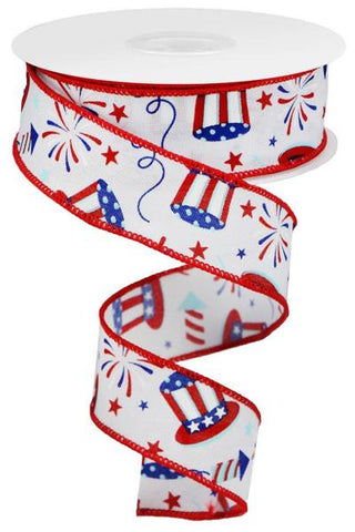 RIBBON | 1.5"X10YD | ROYAL | UNCLE SAM | FIREWORKS | WHTIE/RED/BLUE | ROYAL | RGC116727