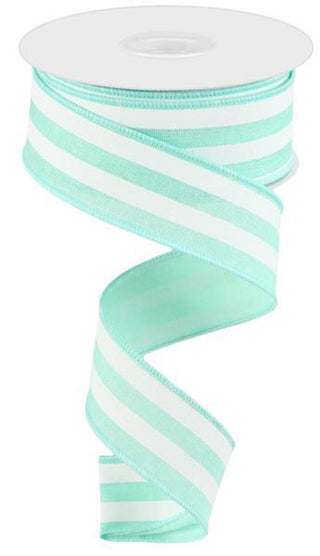 RIBBON | 1.5"X10YD | VERTICAL STRIPE | MINT/WHITE | RGC1562AN