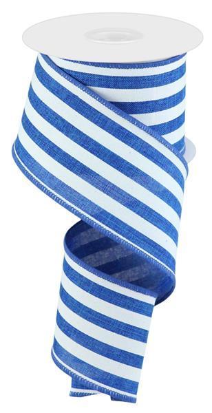 RIBBON | 2.5"X10YD VERTICAL STRIPE | ROYAL BLUE/WHITE | RGC156325