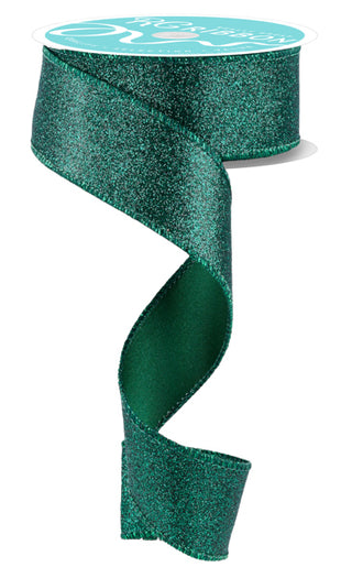 RIBBON | 1.5"X10YD | SHIMMER GLITTER | HUNTER GREEN| RGC159612