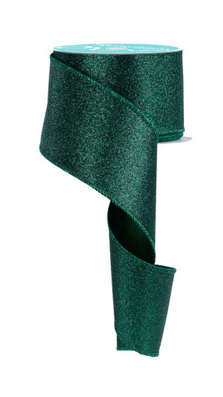 RIBBON | 2.5"X10YD | SHIMMER GLITTER | HUNTER GREEN | RGC159712